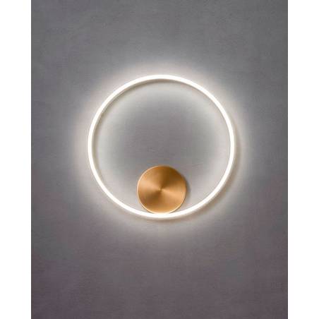 REDO Orbit direct LED dimmable gold ceiling/wall lamp ambient