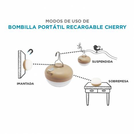Bombilla portátil Cherry LED recargable - Newgarden