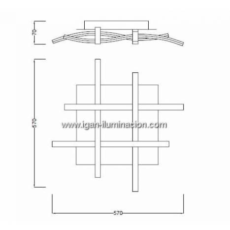 Mantra Nur ceiling lamp LED 34w aluminium