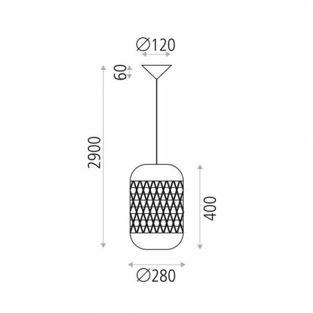 Lámpara colgante Vivian E27 ratán - ACB