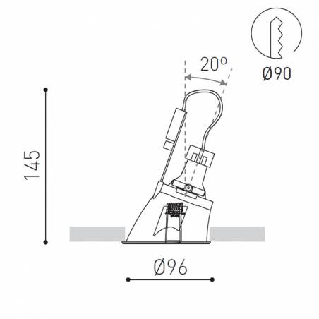 Foco empotrable Gap GU10 Asymetric blanco - Arkoslight