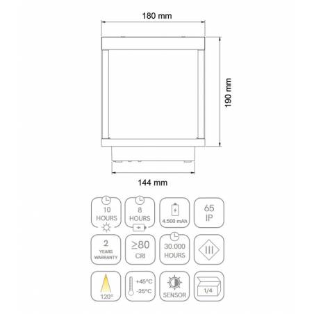 Lámpara portátil Visor Solar LED IP65 - Beneito Faure