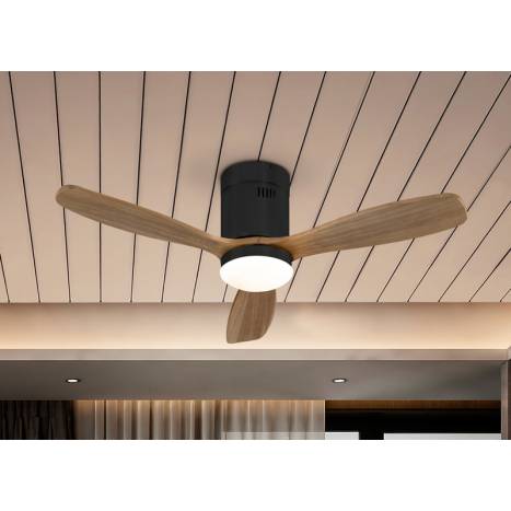 Ventilador de techo Siroco Mini LED DC negro ambiente - Schuller