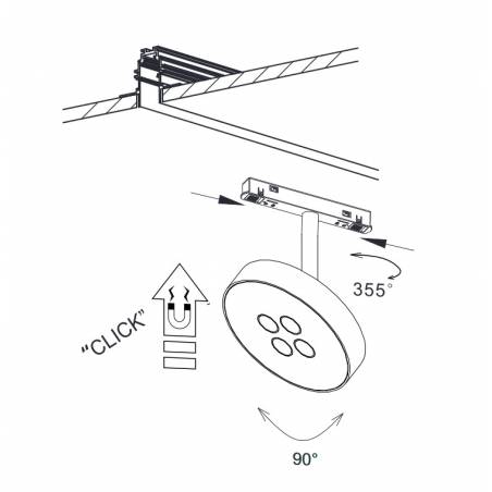 Foco carril Cookie 48V LED magnético info - Beneito Faure 1