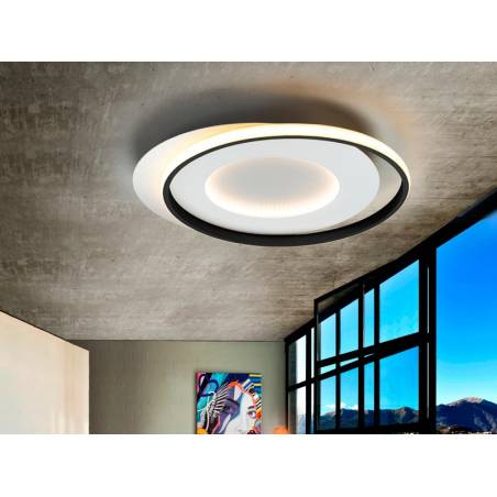 Plafón de techo Limbos LED 40w negro detalle - Schuller