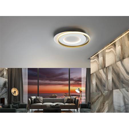 Plafón de techo Limbos LED 40w oro ambiente - Schuller