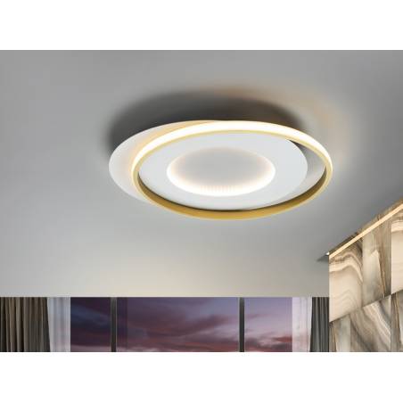 Plafón de techo Limbos LED 40w oro detalle - Schuller