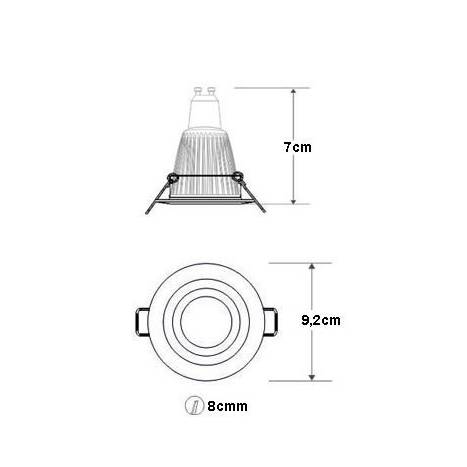 Foco empotrable LED 8w Sharp circular aluminio basculante