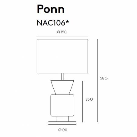 Lámpara de mesa Ponn E27 vidrio - Aromas