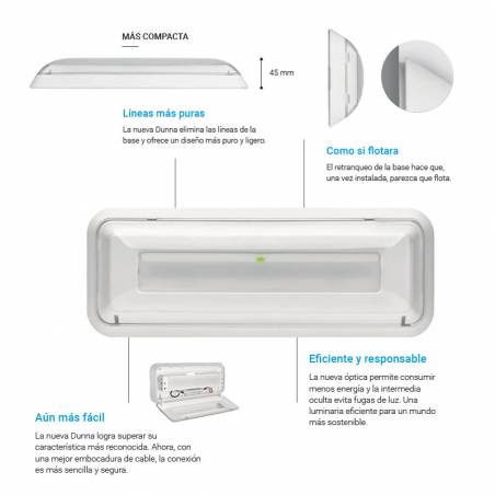 Luz de emergencia Dunna LED D-100L 110lm no permanente - Normalux