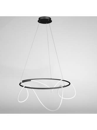 REDO Corral LED rounded dimmable black pendant lamp