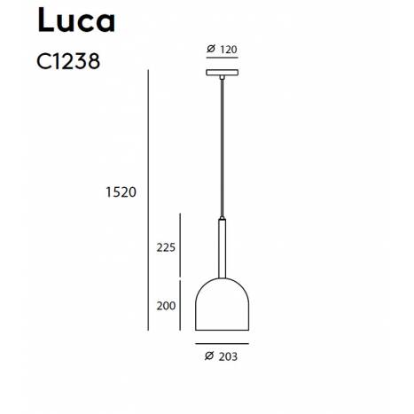 Lámpara colgante Luca 1L negro - Aromas