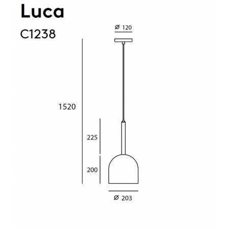 Lámpara colgante Luca 1L negro - Aromas