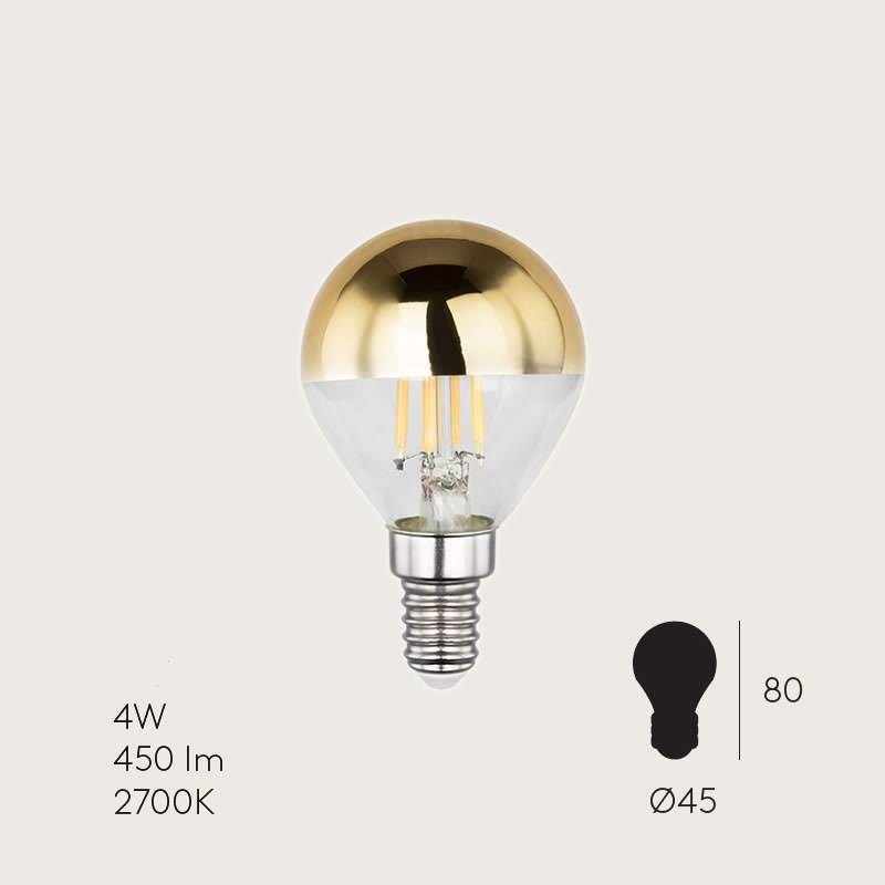 Ampoule E27 4W filament miroir bas