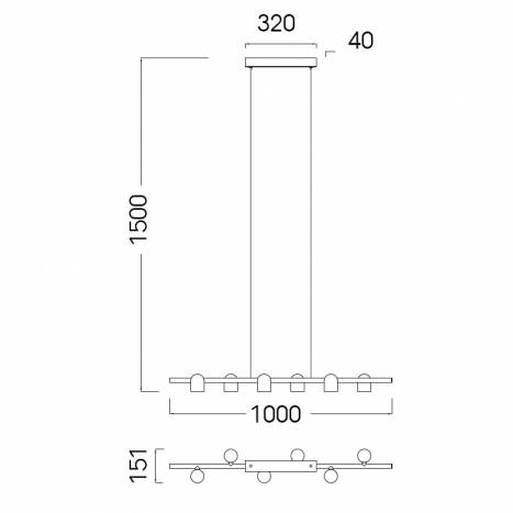 MANTRA IOS LED 6L GU10 pendant lamp info