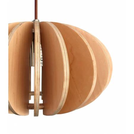 Lámpara colgante Chopo 1L E27 madera detalle - Ineslam