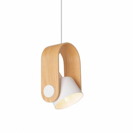 INESLAM MD2314 1L ash wood pendant lamp white