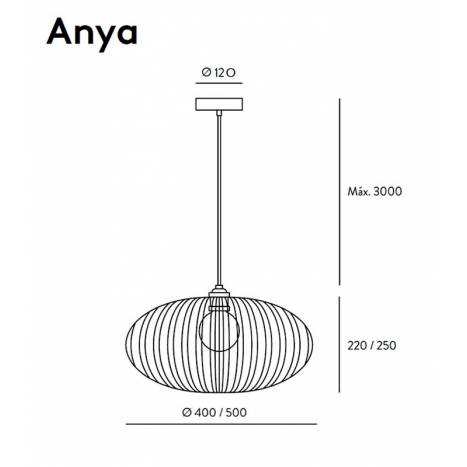 Lámpara colgante Anya E27 bambú - Aromas