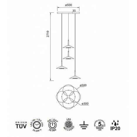 MANTRA Orion 50cm LED pendant lamp