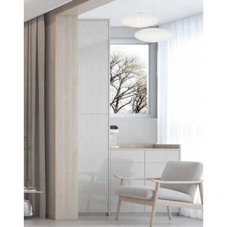 Lámpara colgante Oval 1L E27 35cm blanco ambiente - Ineslam