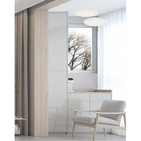 Lámpara colgante Oval 1L E27 35cm blanco ambiente - Ineslam
