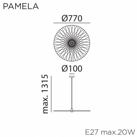 Lámpara colgante Pamela 1L E27 bambú info - MDC