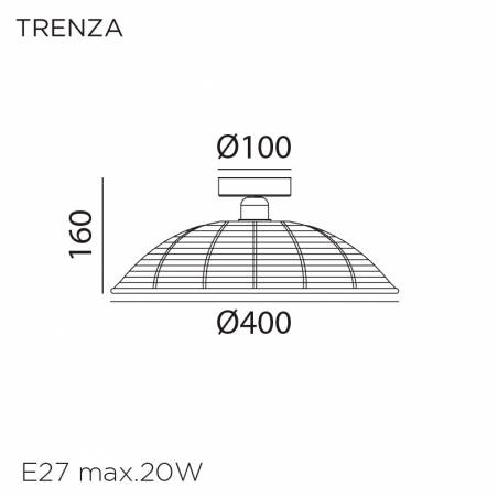 MDC Trenza 1L E27 rattan wall/ceiling lamp info