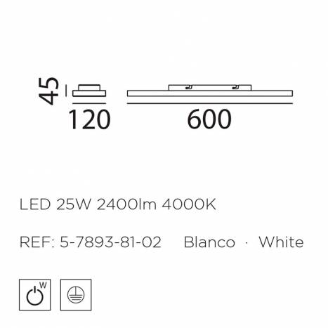 Plafón de techo Solid LED 25w blanco info - MDC