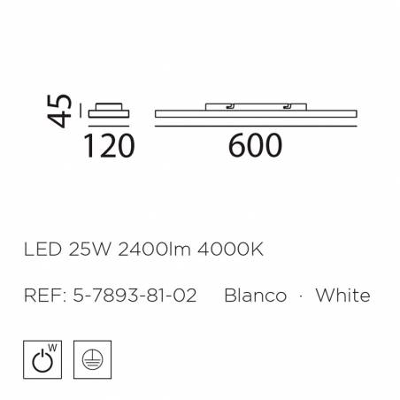 Plafón de techo Solid LED 25w blanco info - MDC