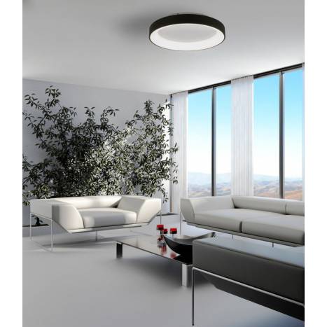 MANTRA Niseko LED rounded ceiling lamp black ambient
