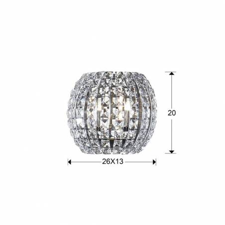 SCHULLER Diamond wall lamp 2L G9 chrome