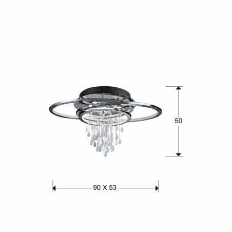 SCHULLER Bruma ceiling lamp Led 68+35w chrome and glass