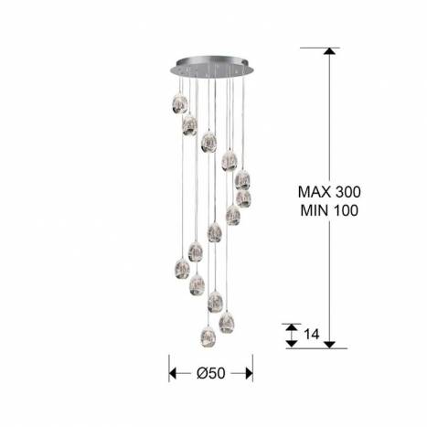 Lámpara colgante Rocio LED 14L Smart Wifi cromo - Schuller