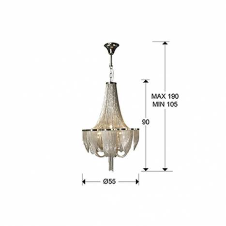 Lámpara colgante Minerva 10L G9 cristal - Schuller