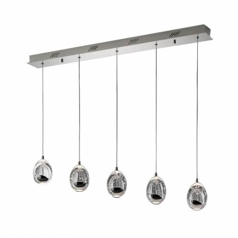 Lámpara colgante Rocio lineal 5L LED cromo - Schuller Lámpara colgante Rocio lineal 5L LED cromo - Schuller