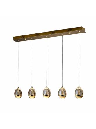 SCHULLER Rocio linear pendant lamp 5L LED gold