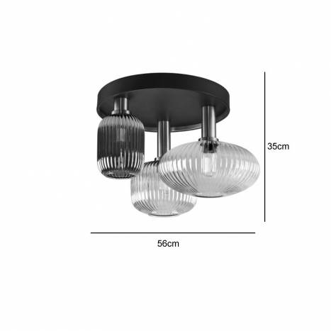 Plafón de techo Norma 3L E27 LED - Schuller