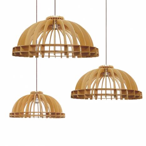 Lámpara colgante Betel E27 80cm info madera modelos - Ineslam