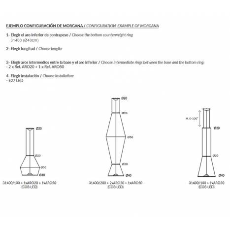 OLE Morgana Ø40cm pendant lamp cord