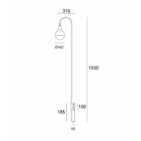 Aplique de pared Helmet Curve E27 - Aromas