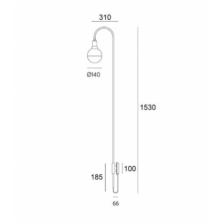 Aplique de pared Helmet Curve E27 - Aromas