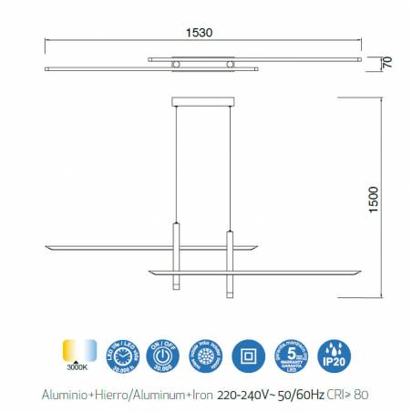 MANTRA Esparta 50w LED pendant lamp white