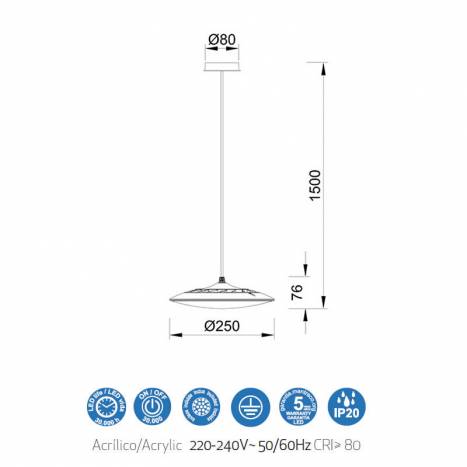 MANTRA Slim LED pendant lamp black