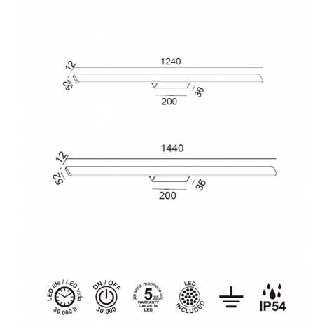 Aplique de pared Lotus LED IP54 - Mantra