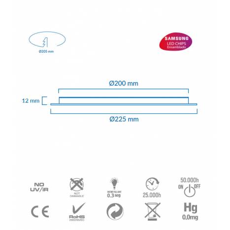 Downlight Brush LED 18w 1400lm - Atmoss