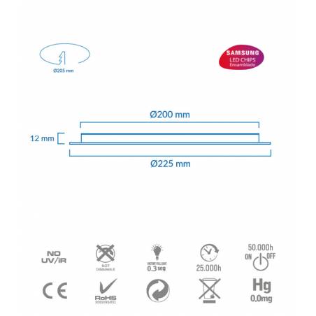 Downlight Brush LED 18w 1400lm blanco - Atmoss