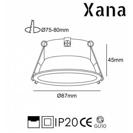 XANA Bulnes GU10 recessed light black