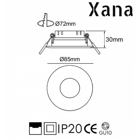XANA Arnau GU10 recessed light black