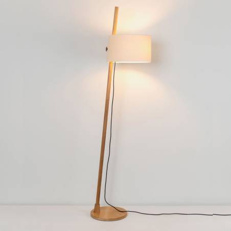 MILAN Linood E27 wood floor lamp