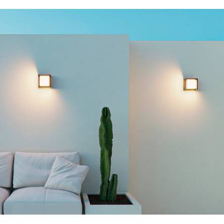 BENEITO FAURE Blis S 15w LED IP65 CCT corten wall lamp ambient 1